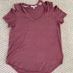 Express One Eleven Split Neck Top